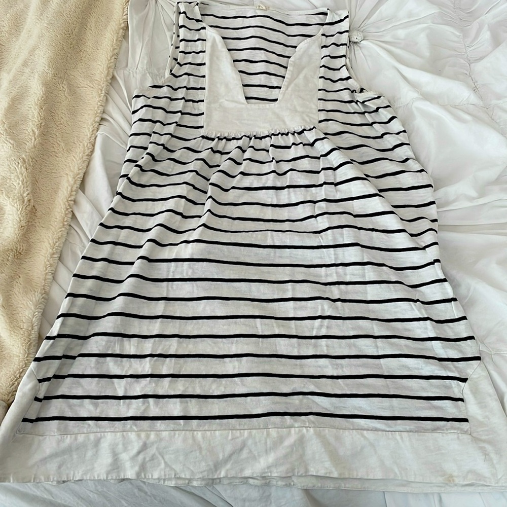 J.crew women’s medium dress swim cover up navy stripped